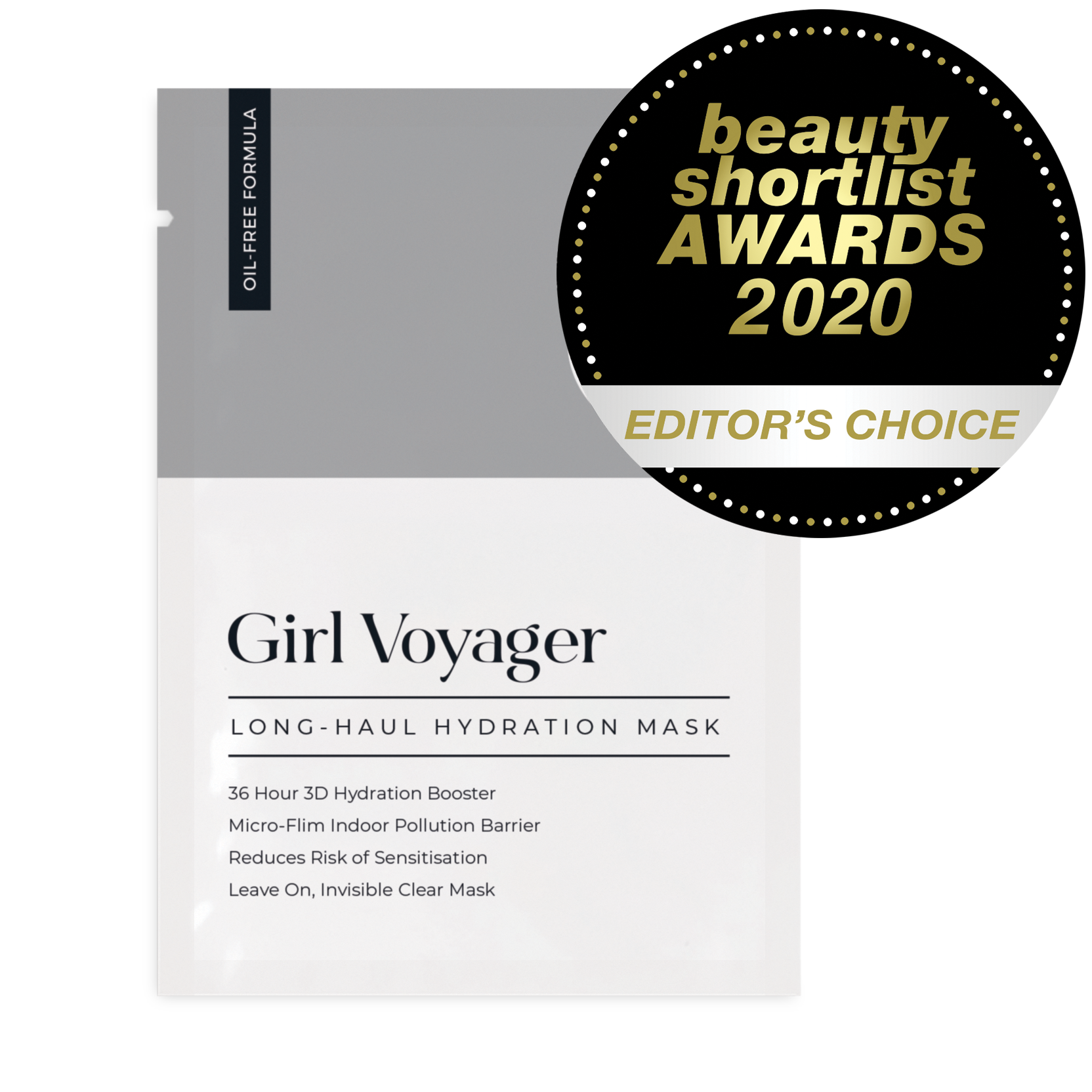 Girl Voyager Long Haul Hydration Mask Editors Choice 2020 UK Beauty Shortlist Awards 2020 OIL FREE